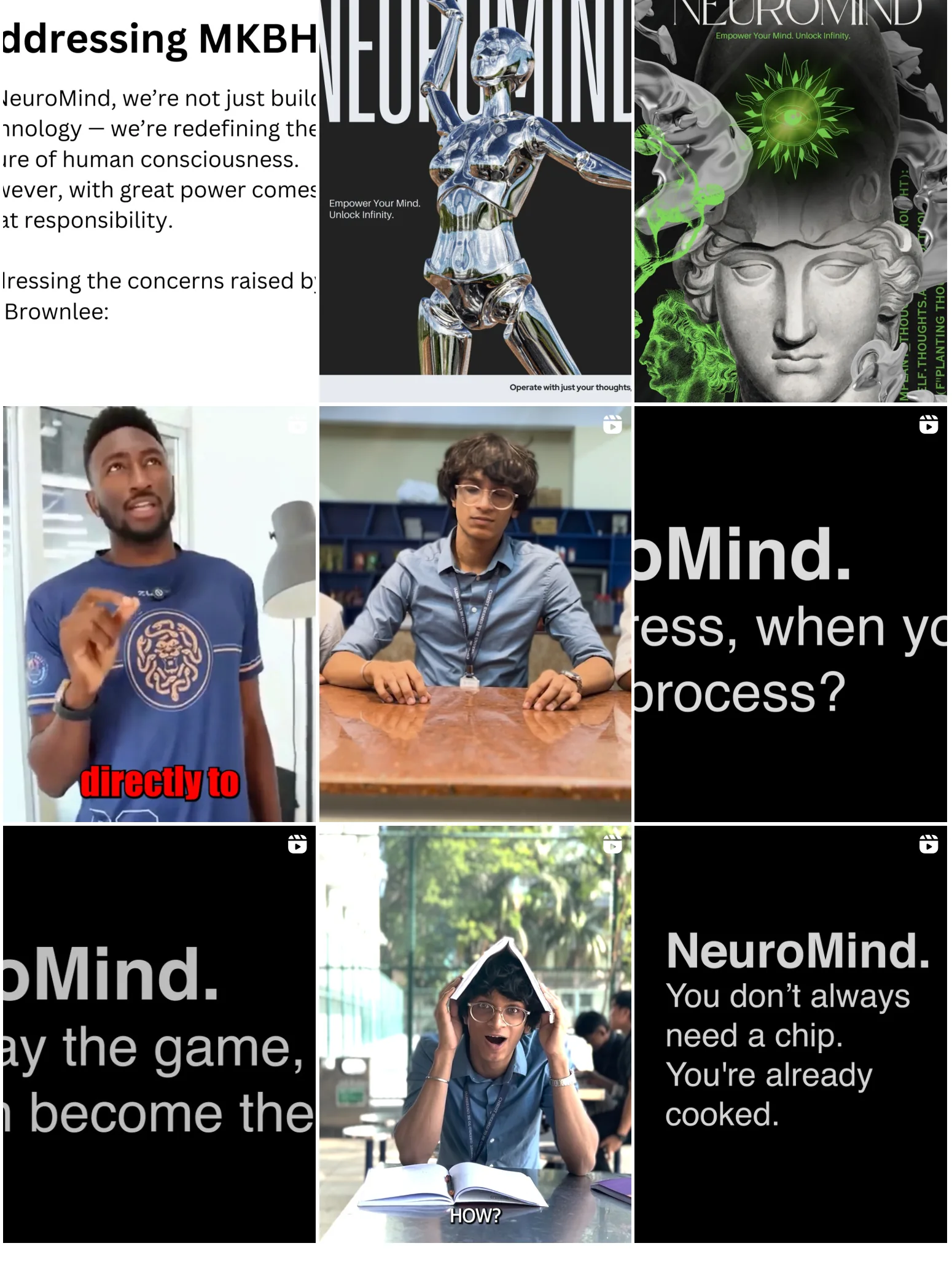 NeuroMind Instagram brand grid