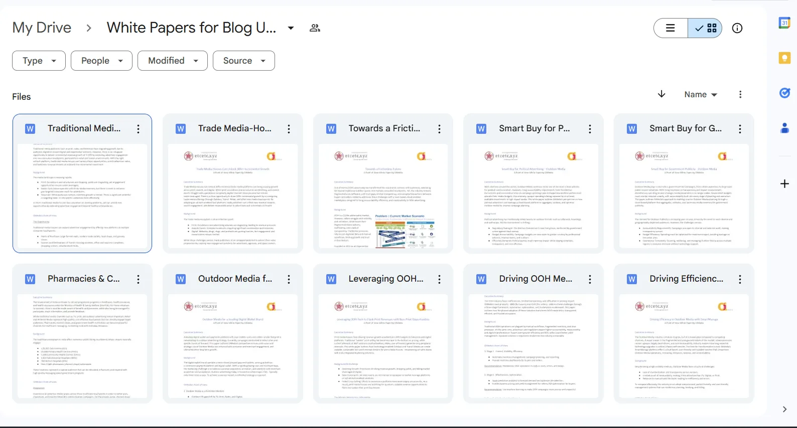 White papers authored for OiMedia